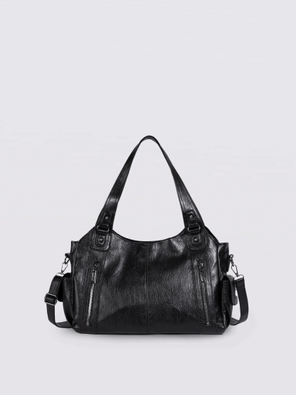 Extra-large capacity vintage-style shoulder bag