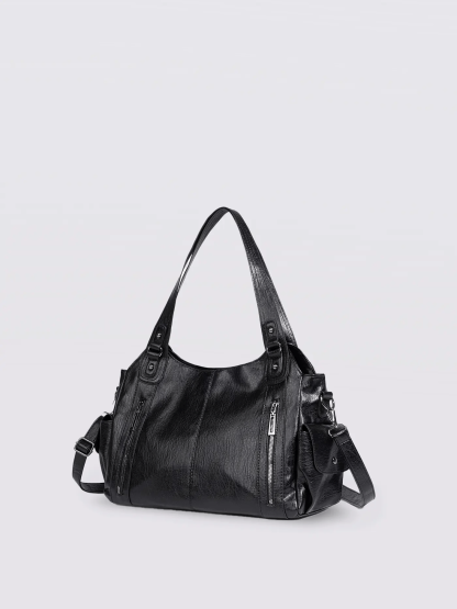 Extra-large capacity vintage-style shoulder bag