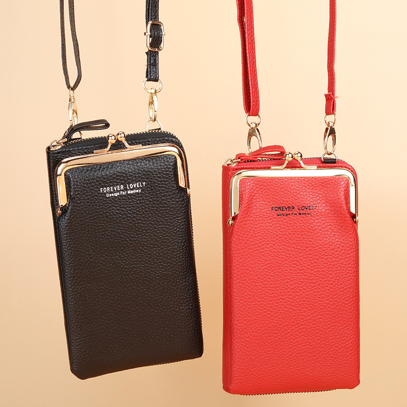 Stylish solid color crossbody phone bag- B0102
