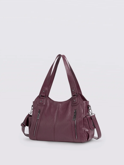 Extra-large capacity vintage-style shoulder bag