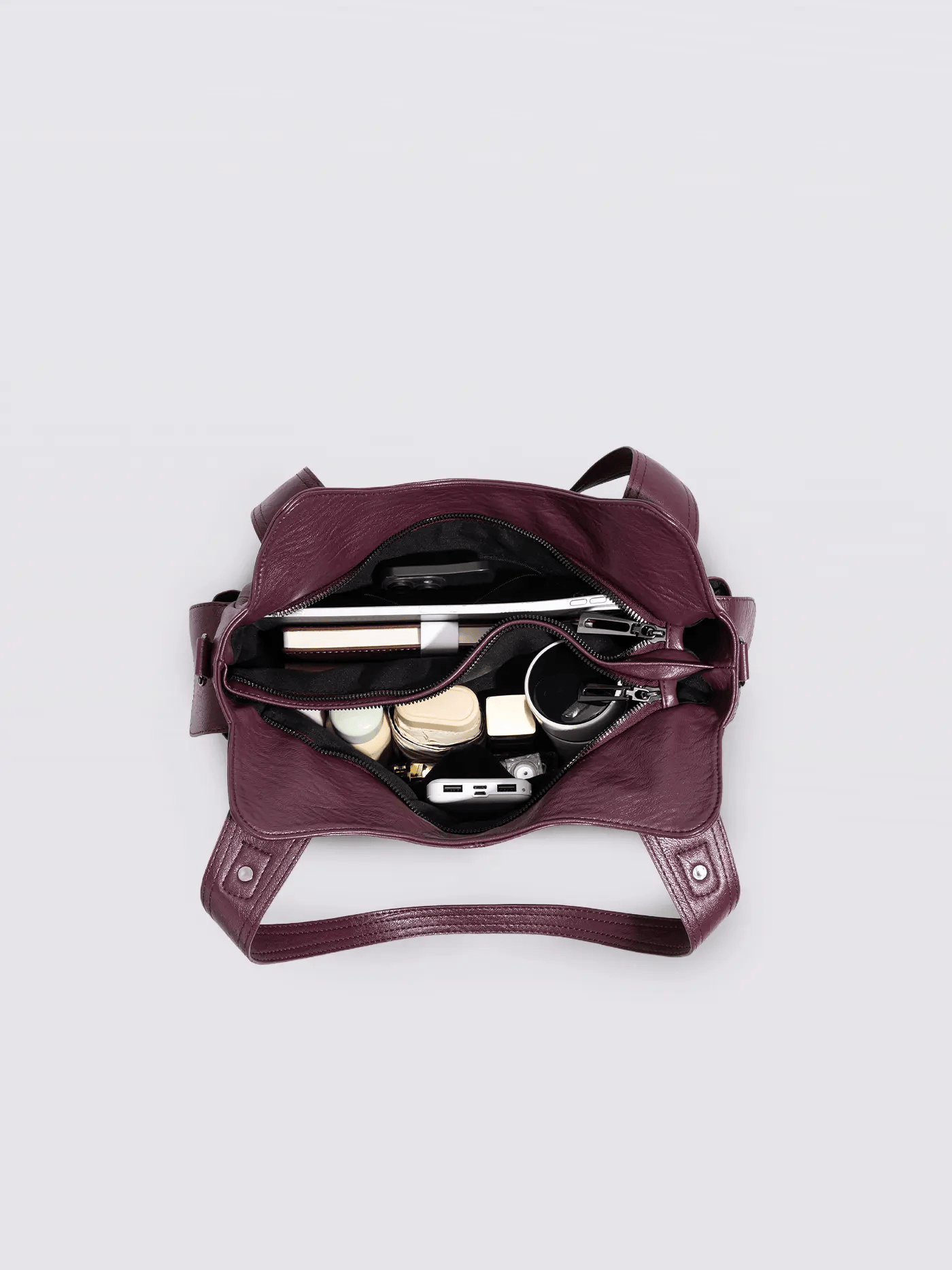 Extra-large capacity vintage-style shoulder bag