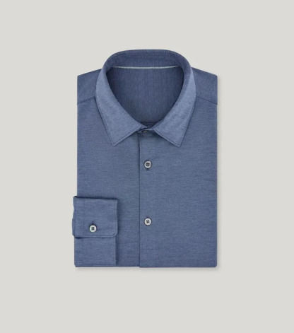 Maglia a punto piatto, taglio classico, camicia casual