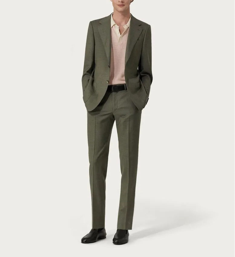 Abito verde in pura lana