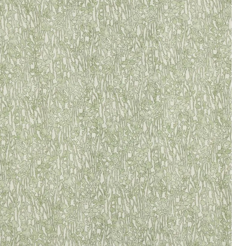 Camicia di lino con motivo di piante verde e bianco, modello ampio