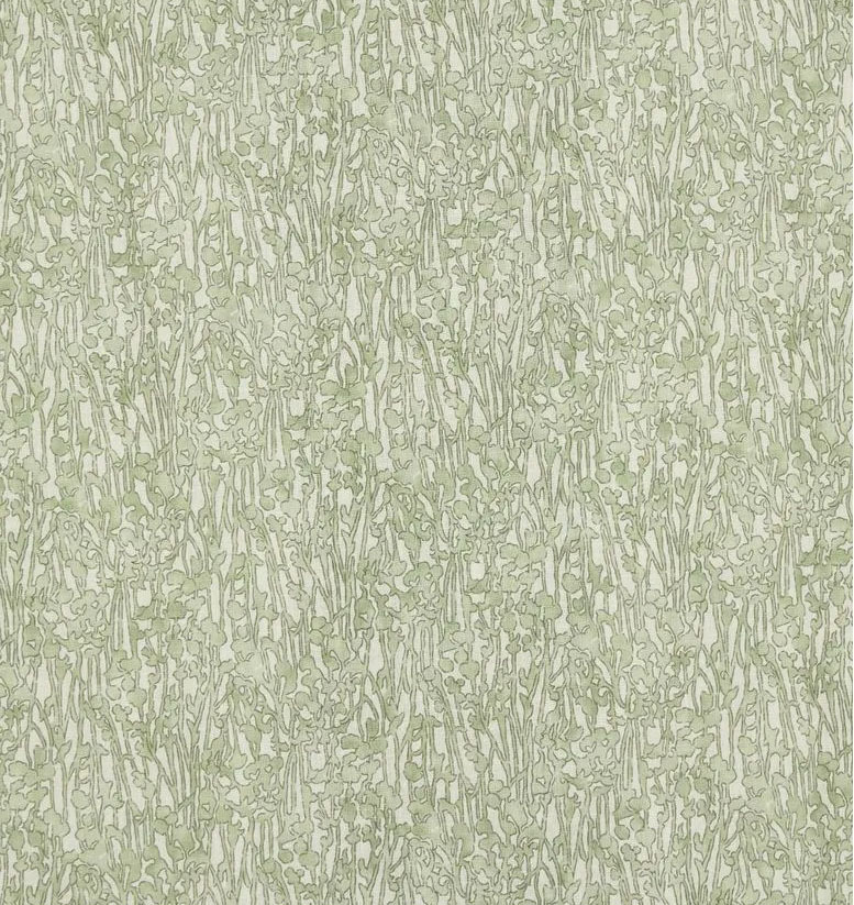 Camicia di lino con motivo di piante verde e bianco, modello ampio