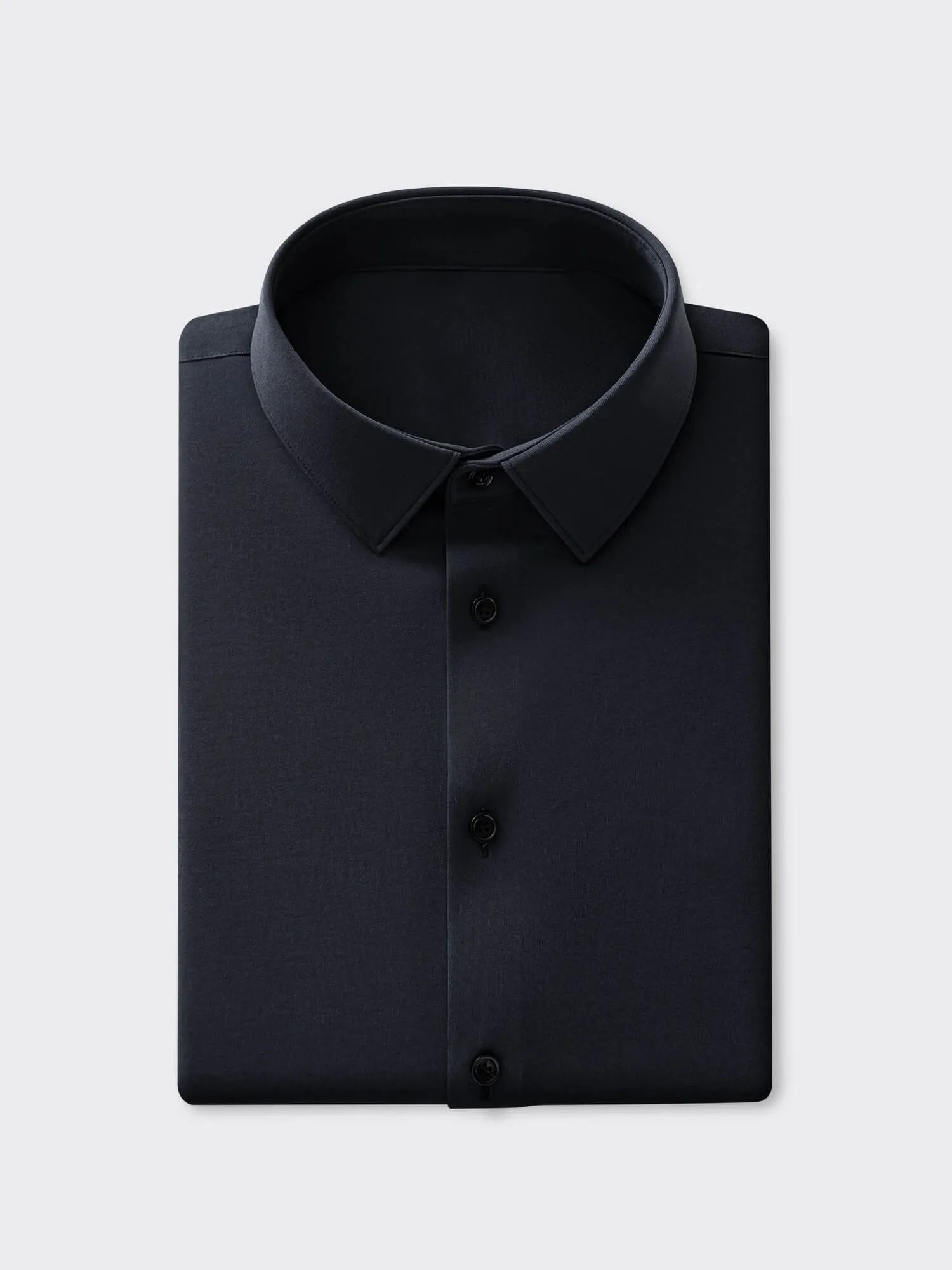 Camisa casuale nera tinta unita per omi