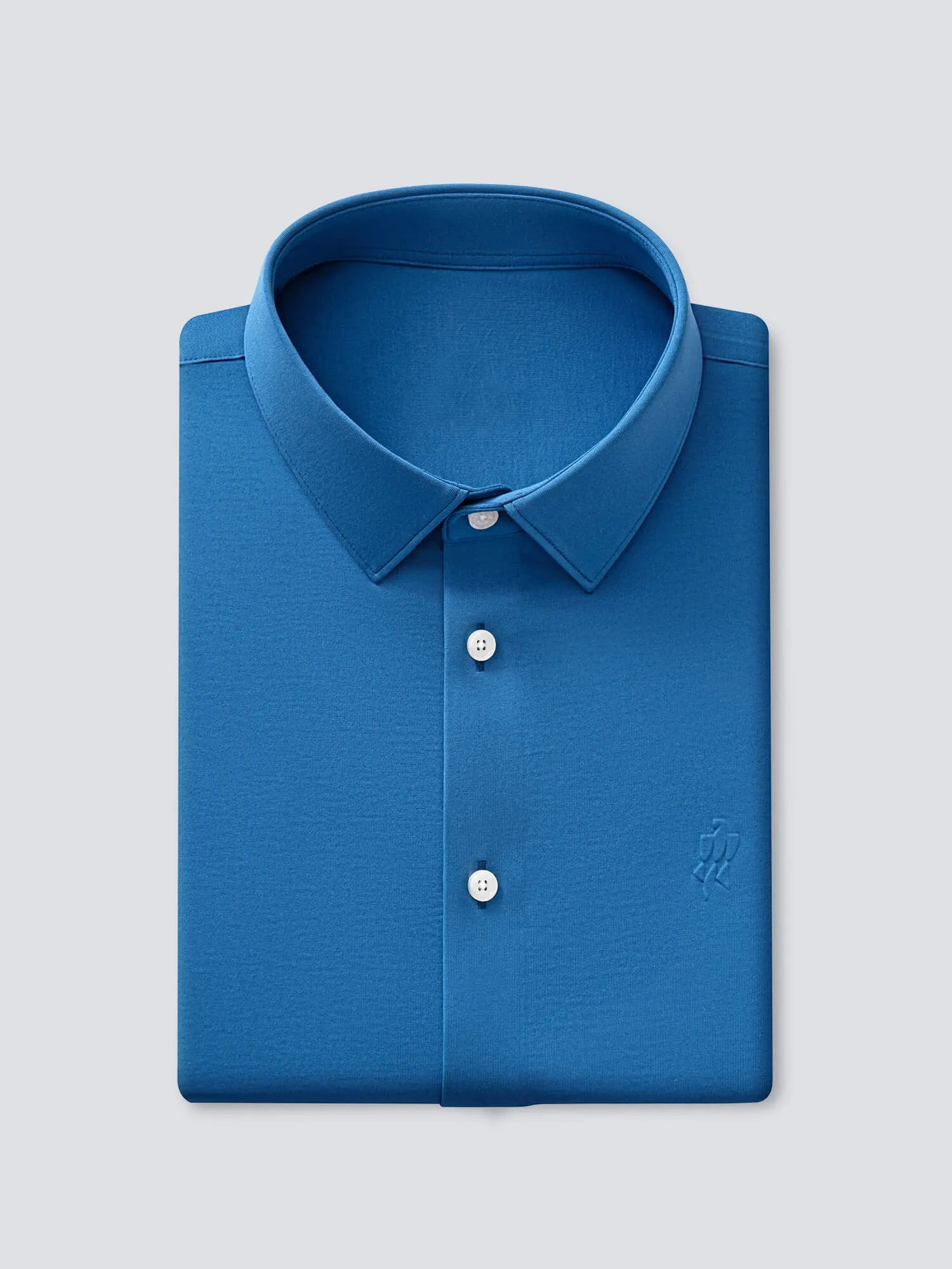 Camicia estiva aderente da uomo di colore blu chiaro