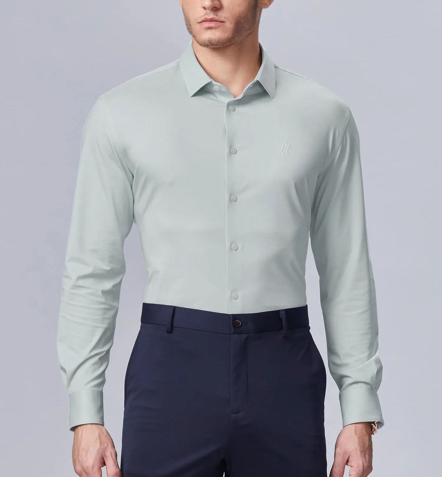 Camicia estiva aderente da uomo in stile coreano