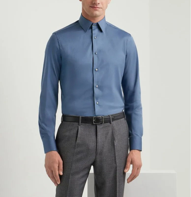 Camicia business in cotone elasticizzato a taglio aderente