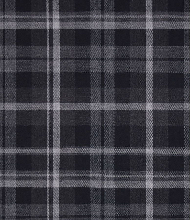 Camicia attillata in cotone grigio a quadri