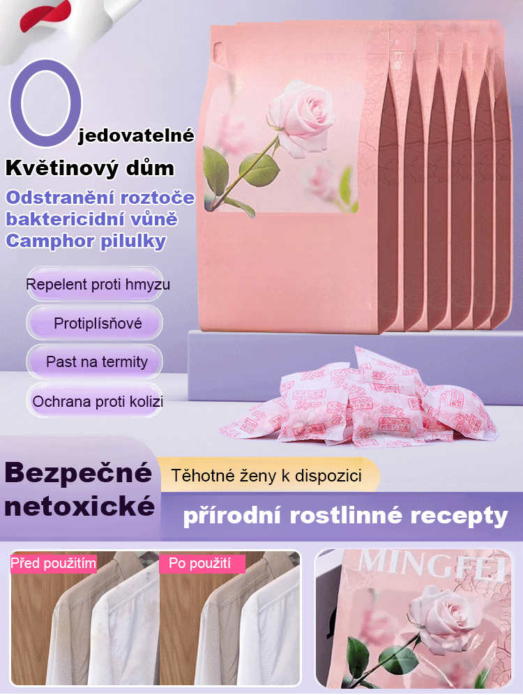 ✨Odstranění roztoče baktericidní vůně Camphor pilulky🏆