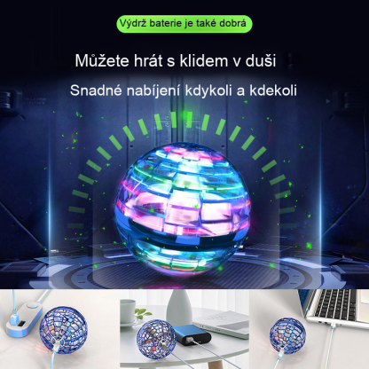 🪀Zábavný létající míč, který baví děti i dospělé, s automatickou rotací a nabíjením přes USB!