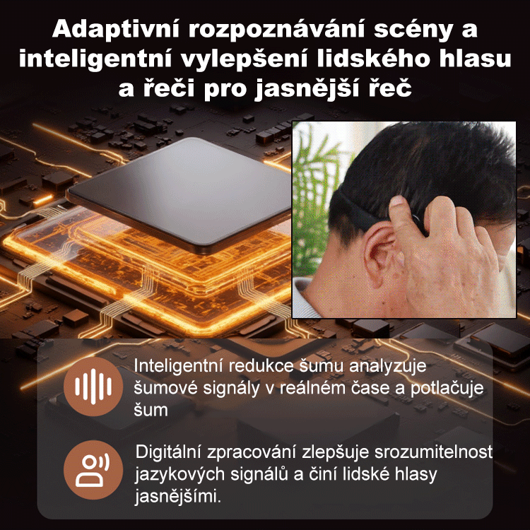 Kostní vedení sluchátek Bluetooth naslouchátka  
