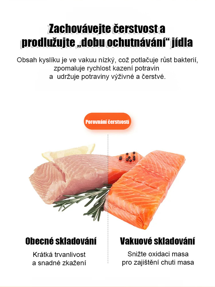🍒🍇🥒Plně automatická vakuová balička pro domácnost, vakuová konzervace, balení jedním dotykem. Prodlužuje trvanlivost o 90 dní.