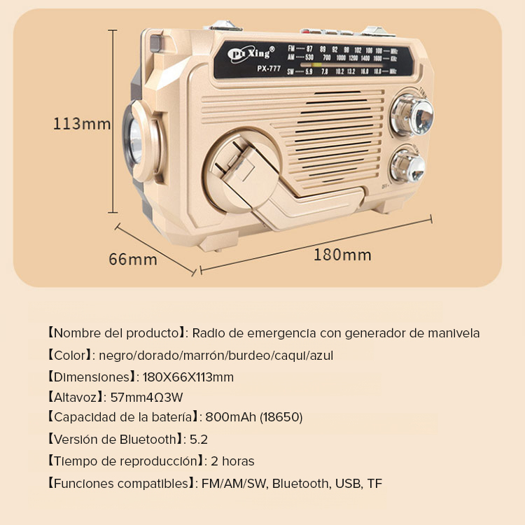 Radio de emergencia de manivela