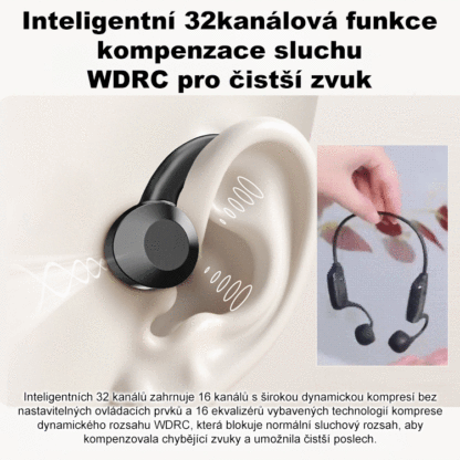 Kostní vedení sluchátek Bluetooth naslouchátka  