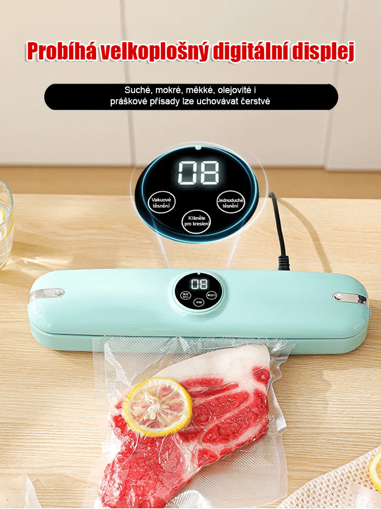 🍒🍇🥒Plně automatická vakuová balička pro domácnost, vakuová konzervace, balení jedním dotykem. Prodlužuje trvanlivost o 90 dní.
