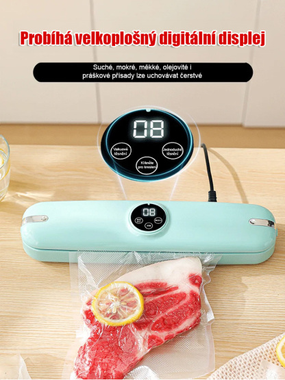 🍒🍇🥒Plně automatická vakuová balička pro domácnost, vakuová konzervace, balení jedním dotykem. Prodlužuje trvanlivost o 90 dní.