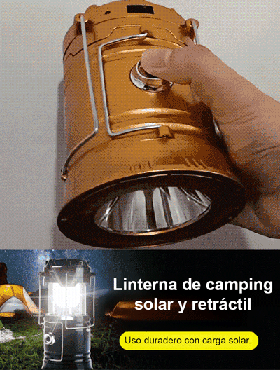 ⛺✅Lámpara solar multifuncional e impermeable, con una sola carga dura 30 días y cubre un área de hasta 200 m².