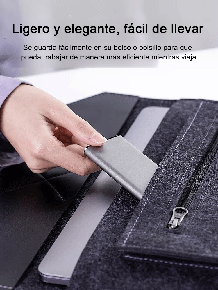 Disco duro sólido portátil, capacidad de 16 TB y transferencia ultrarrápida de 550 MB/s.