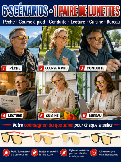 【Recommandé par les ophtalmologistes】Lunettes adaptatives photochromiques – pour toutes corrections
