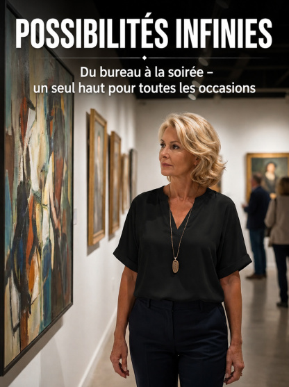 [Silhouette -5kg en 3 secondes] L’exclusive blouse en satin de Milan avec décolleté en V