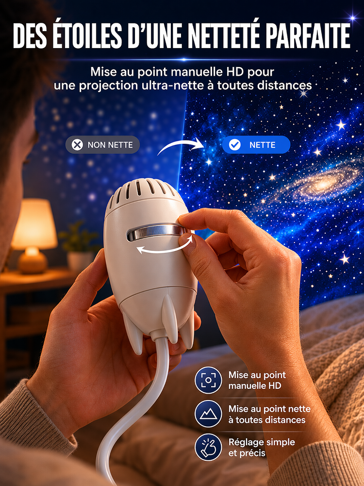 【🌌Projecteur d'étoiles multifonction】⏱️Créez un ciel étoilé romantique en 1 seconde –✨Image 4K ultra-HD –✅Certifié NF