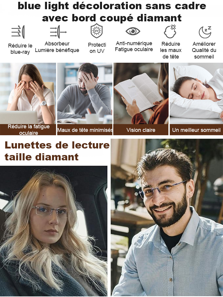 【Recommandé par les ophtalmologistes】Lunettes intelligentes anti-lumière bleue à zoom et teinte ajustables