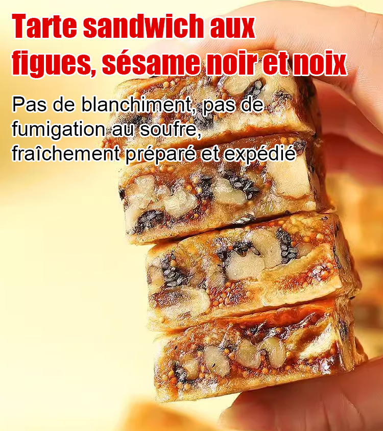 【Recommandé pour une consommation quotidienne par des experts en santé】Tarte aux figues, sésame noir et noix