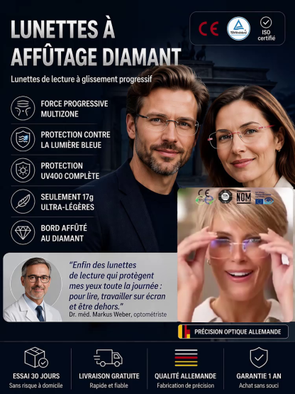 【👩‍⚕️Recommandé par les ophtalmologistes】👓Verres progressifs photochromiques –✨pour toute correction