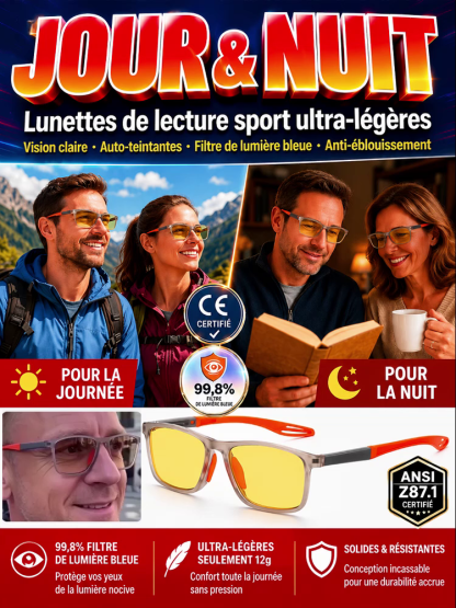 【Recommandé par les ophtalmologistes】Lunettes adaptatives photochromiques – pour toutes corrections
