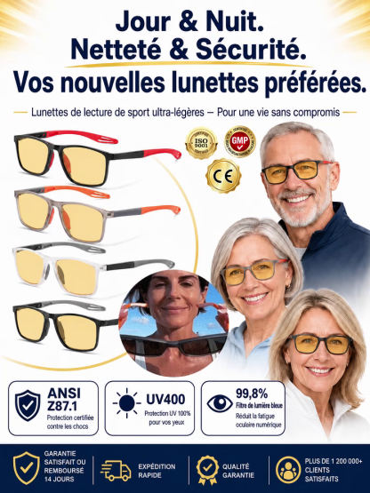 【Recommandé par les ophtalmologistes】Lunettes adaptatives photochromiques – pour toutes corrections