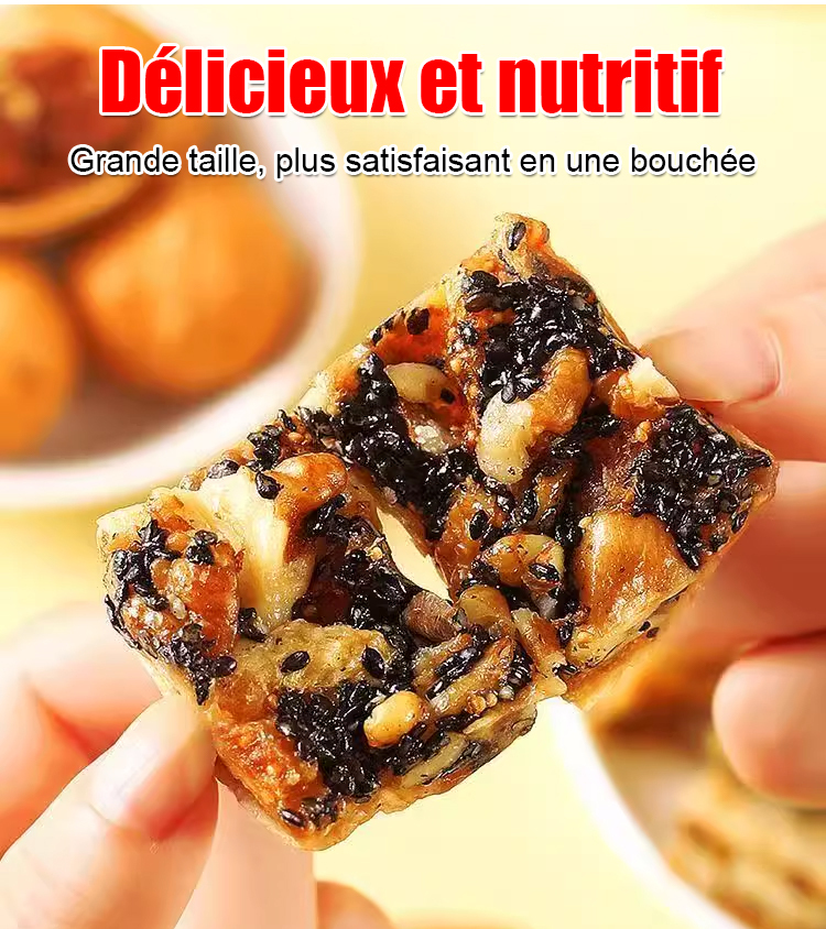 【Recommandé pour une consommation quotidienne par des experts en santé】Tarte aux figues, sésame noir et noix