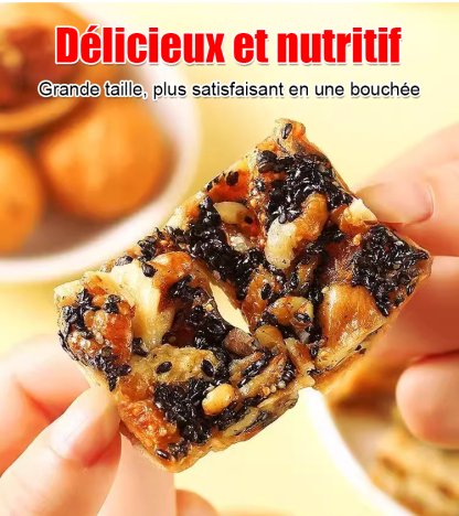【Recommandé pour une consommation quotidienne par des experts en santé】Tarte aux figues, sésame noir et noix