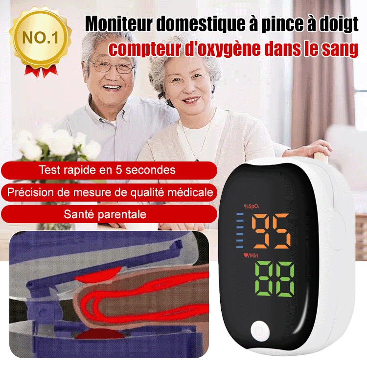 Moniteur domestique à pince pour les doigts