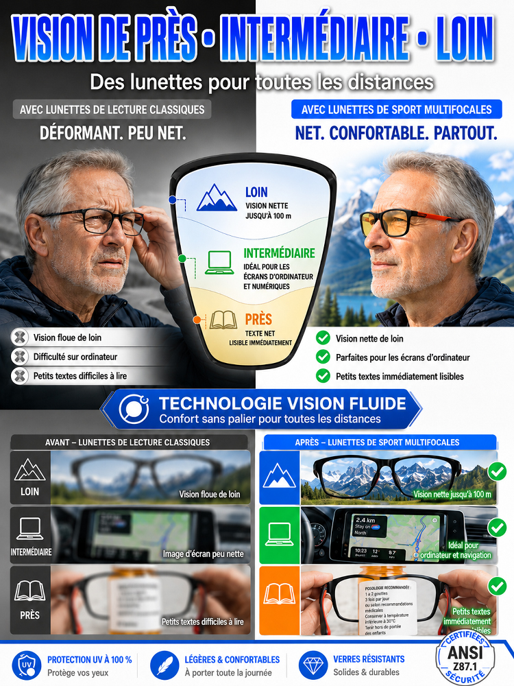 【Recommandé par les ophtalmologistes】Lunettes adaptatives photochromiques – pour toutes corrections