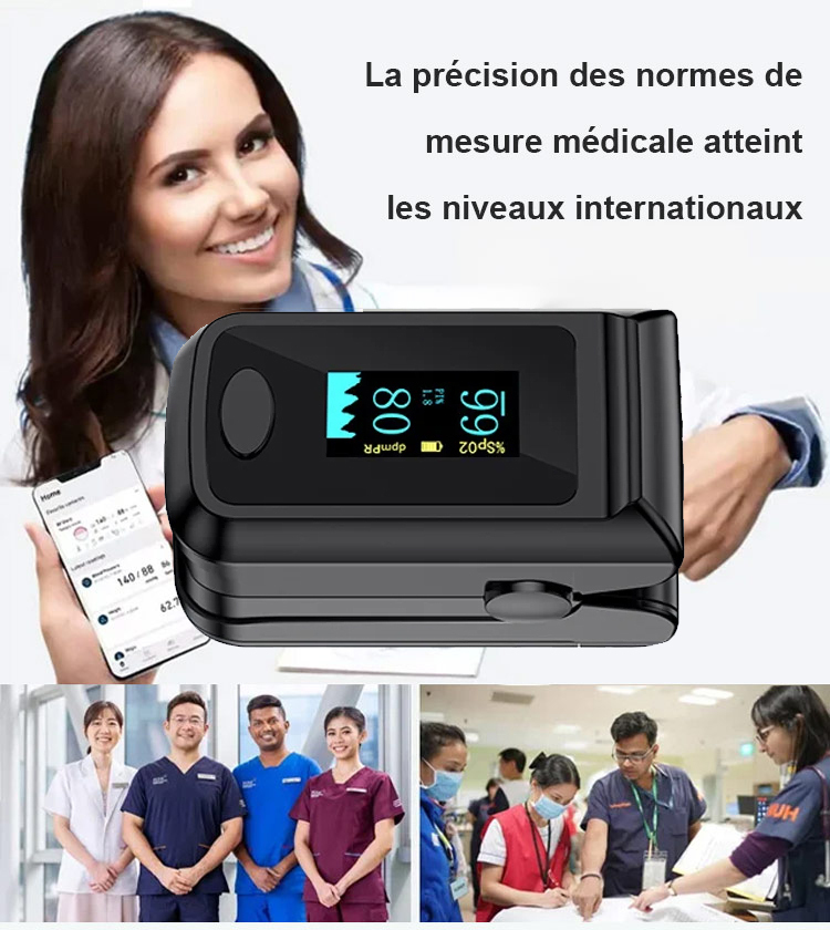 【Sans piqûre】Oxymètre médical à pince pour doigt