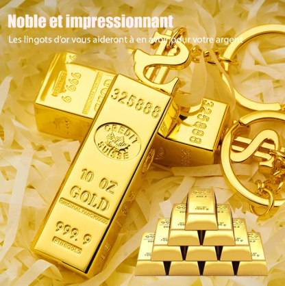 【Symbolise la prospérité et la richesse】Pendentif briquet lingot d'or créatif