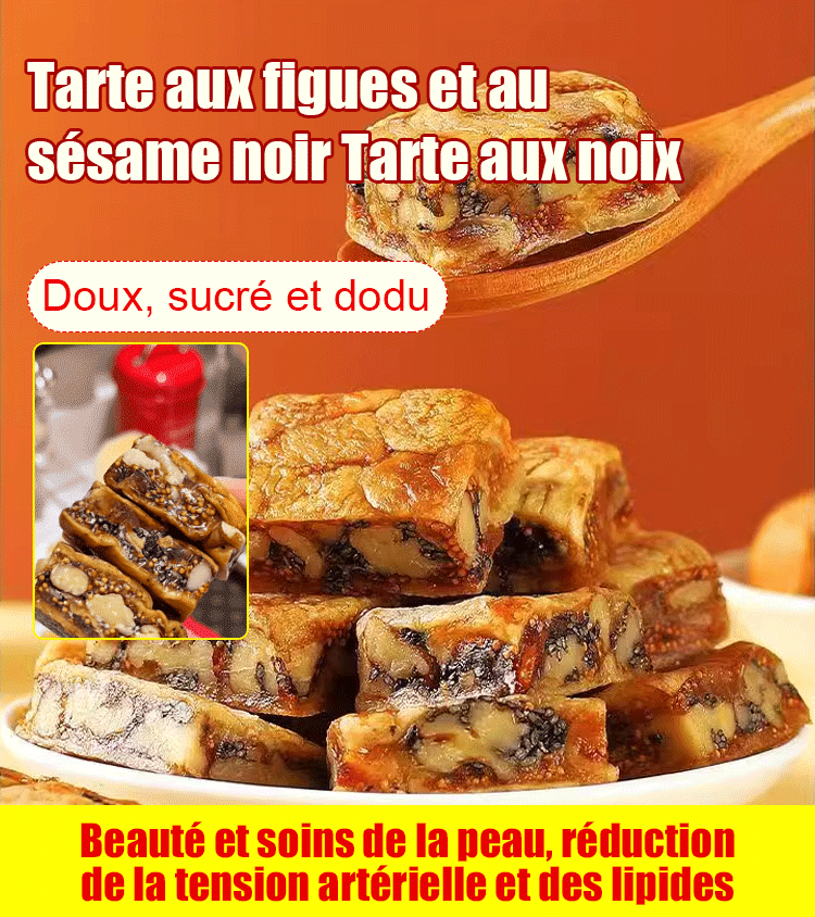 【Recommandé pour une consommation quotidienne par des experts en santé】Tarte aux figues, sésame noir et noix