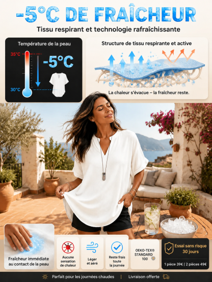 [Silhouette -5kg en 3 secondes] L’exclusive blouse en satin de Milan avec décolleté en V