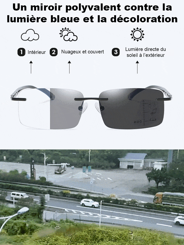 【Recommandé par les ophtalmologistes】Lunettes intelligentes anti-lumière bleue à zoom et teinte ajustables