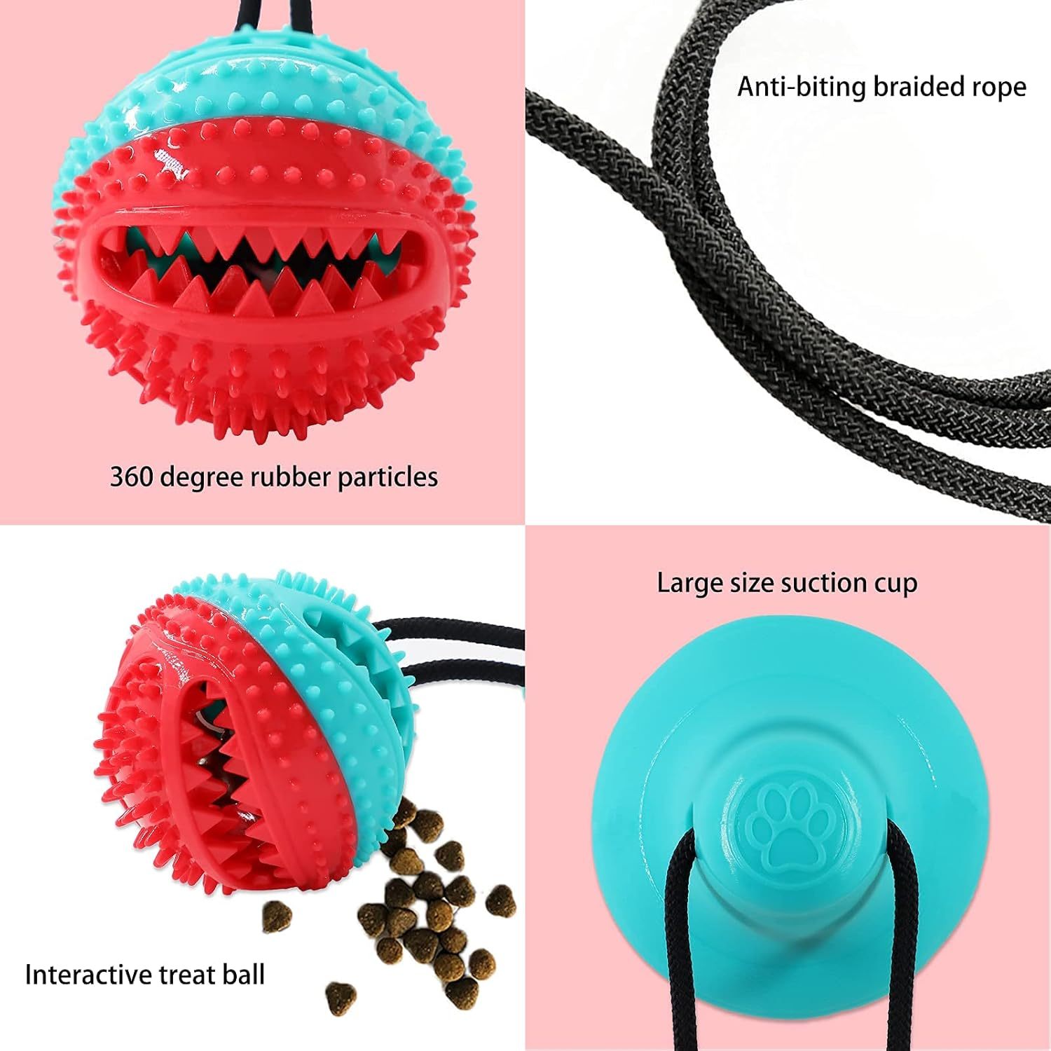 MarvelPaws Dog Chew Toys for Aggressive Chewers| Puppy Dog Training Treats Teething Rope Toys for Boredom Dog Puzzle Treat Food Dispensing Ball Toys for Puppies Teething