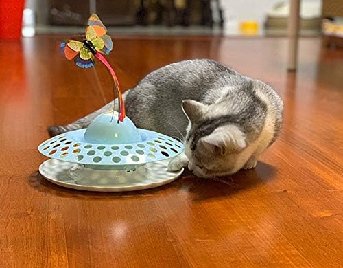 MarvelPaws Interactive Cat Toys Automatic Electric Rotating Butterfly & Ball Exercise Kitten Toy Funny Cat Teaser Toys