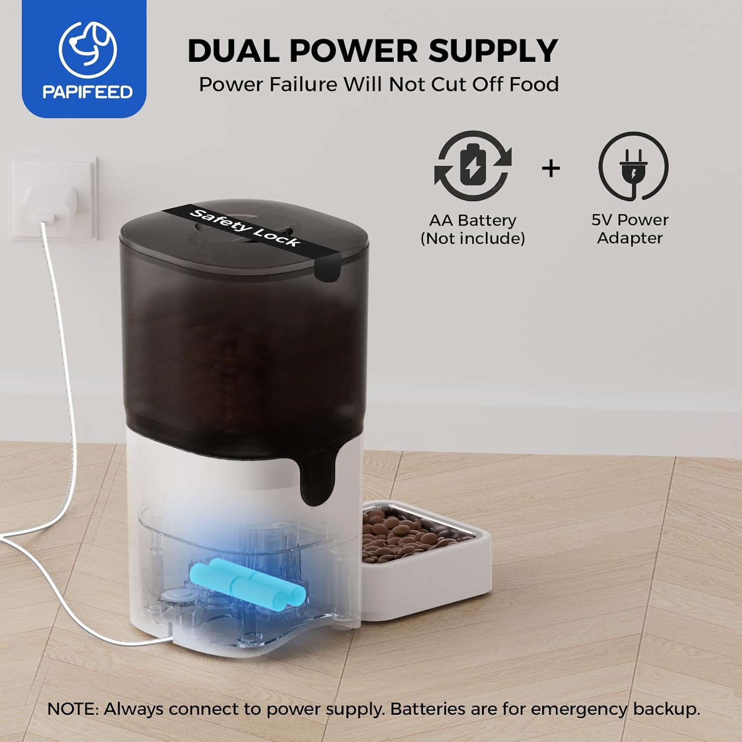 Smart Automatic Pet Feeders| WiFi Pet Feeder with APP Control for Remote Feeding| Detachable for Easy Clean (6L/25Cup)