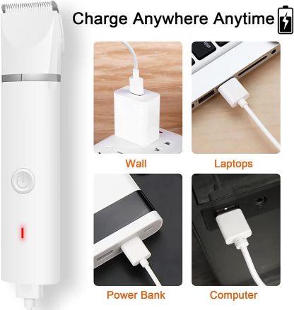 Dog Clippers Grooming Kit Hair Clipper-Low Noise Paw Trimmer- Rechargeable| Cordless Quiet Nail Grinder Shaver for Cats and Other Pets