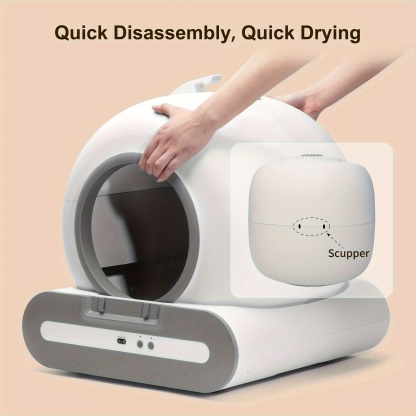 DOEL Smart Self-Cleaning Automatic Cat Litter Box with App Control, 2.4G WiFi, Large 65L Capacity,  Infrared & Gravity Sensors, Compatible with Clumping & Mineral Cat Litter for Cats up to 15 lbs - Modern Sleek Design, Pet Hygiene Solution