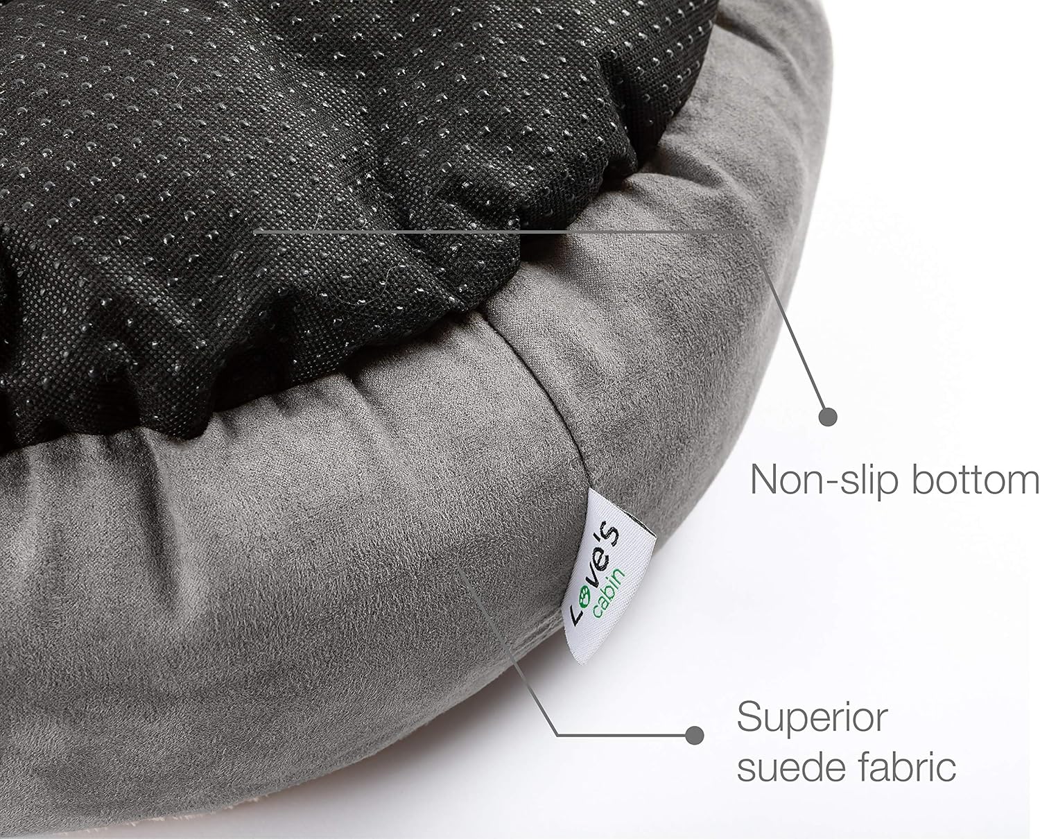 Love's Cabin Round Donut Cat And Dog Cushion Bed| 20in bed for Cats or Small Dogs| Anti-slip & Water-resistant Bottom, Super Soft Durable Fabric Pet Beds