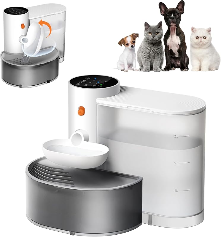 Potaroma Smart Wireless Pet Water Fountain| 3.5L Large Capacity, Rechargeable Automatic Water Dispenser for Cats and Small Dogs| Wastewater Separation Always Fresh Water