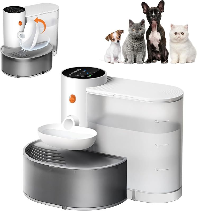 Potaroma Smart Wireless Pet Water Fountain| 3.5L Large Capacity, Rechargeable Automatic Water Dispenser for Cats and Small Dogs| Wastewater Separation Always Fresh Water