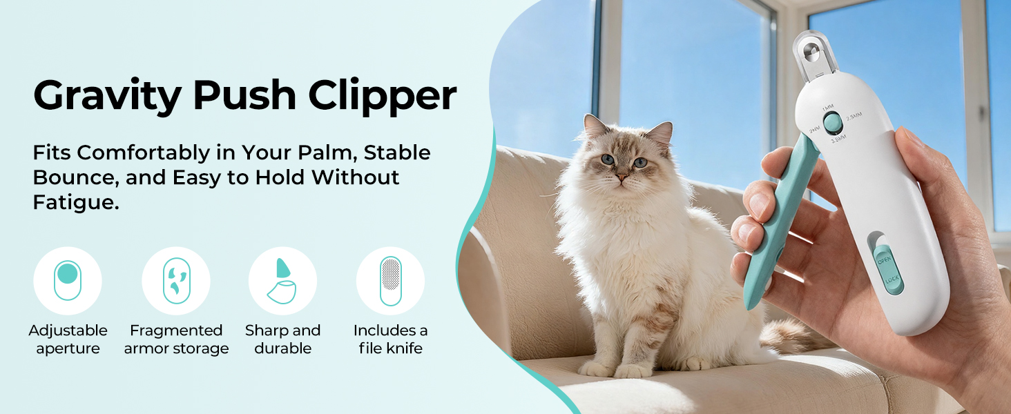Cat Nail Clippers with a Removable Debris Collector